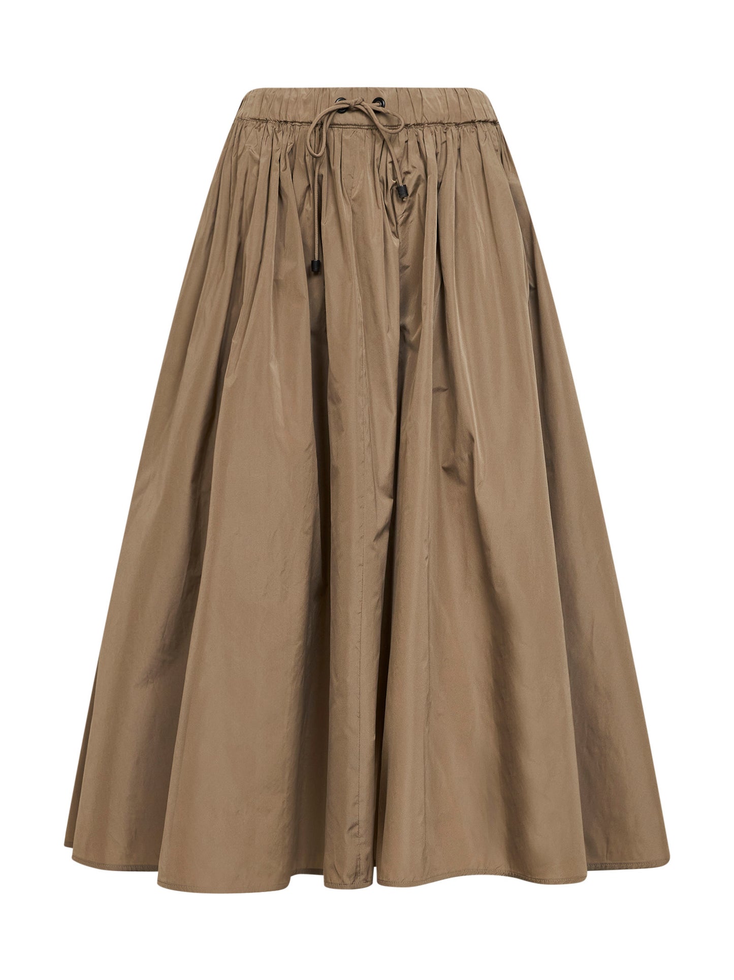 Khaki green MXMLONZA taffeta midi skirt