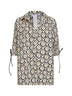 Beige printed poplin MXMECRU oversized shirt