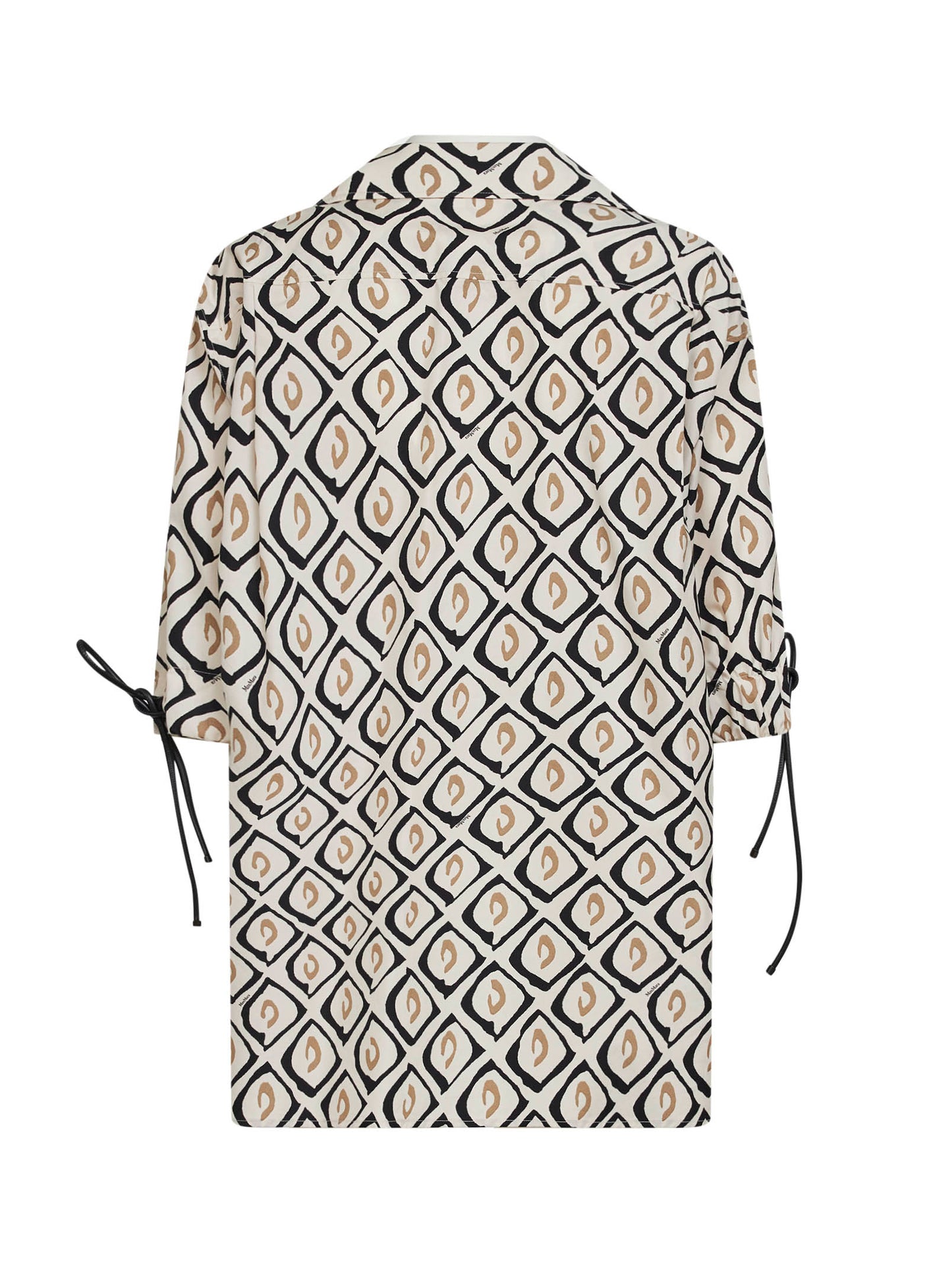 Beige printed poplin MXMECRU oversized shirt
