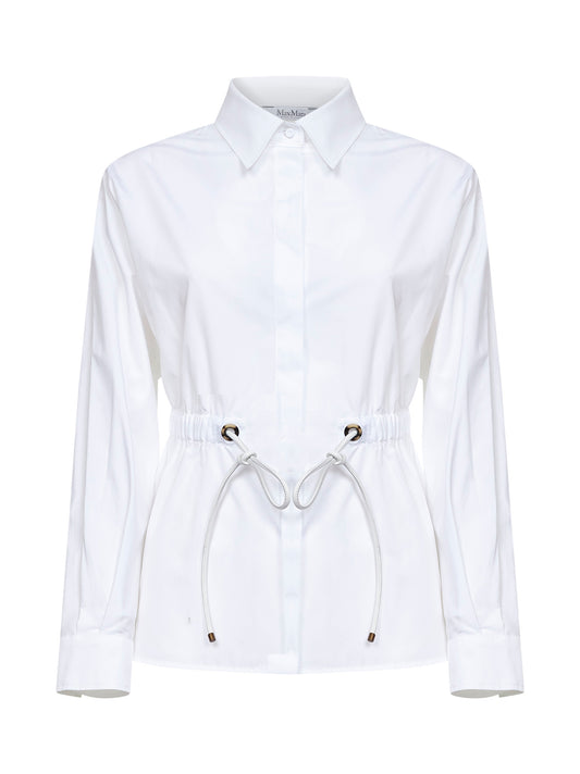 Camicia MXMTAZZINA in popeline di cotone bianco