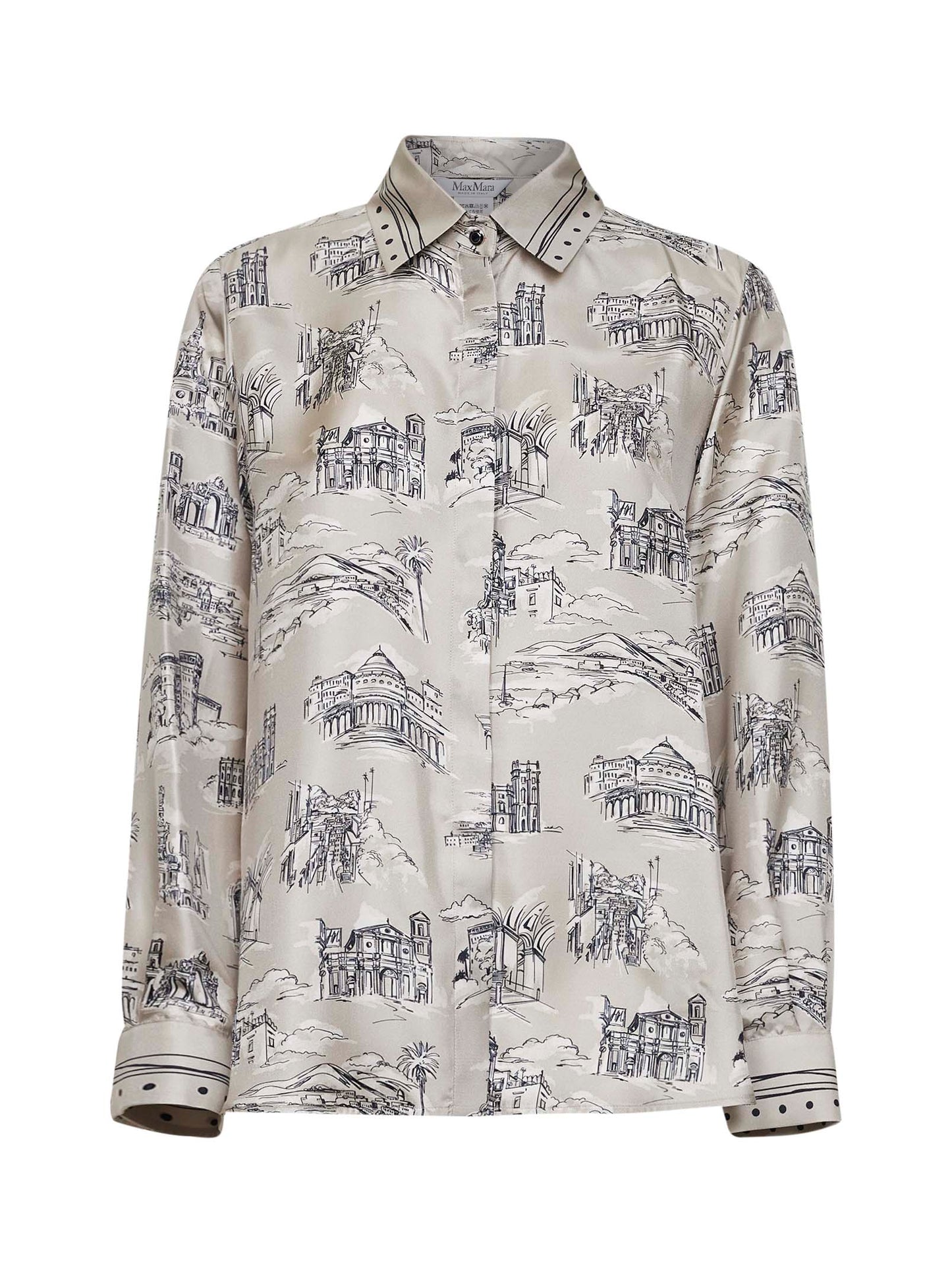 Sand printed silk twill MXMFADO shirt