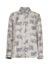 Sand printed silk twill MXMFADO shirt