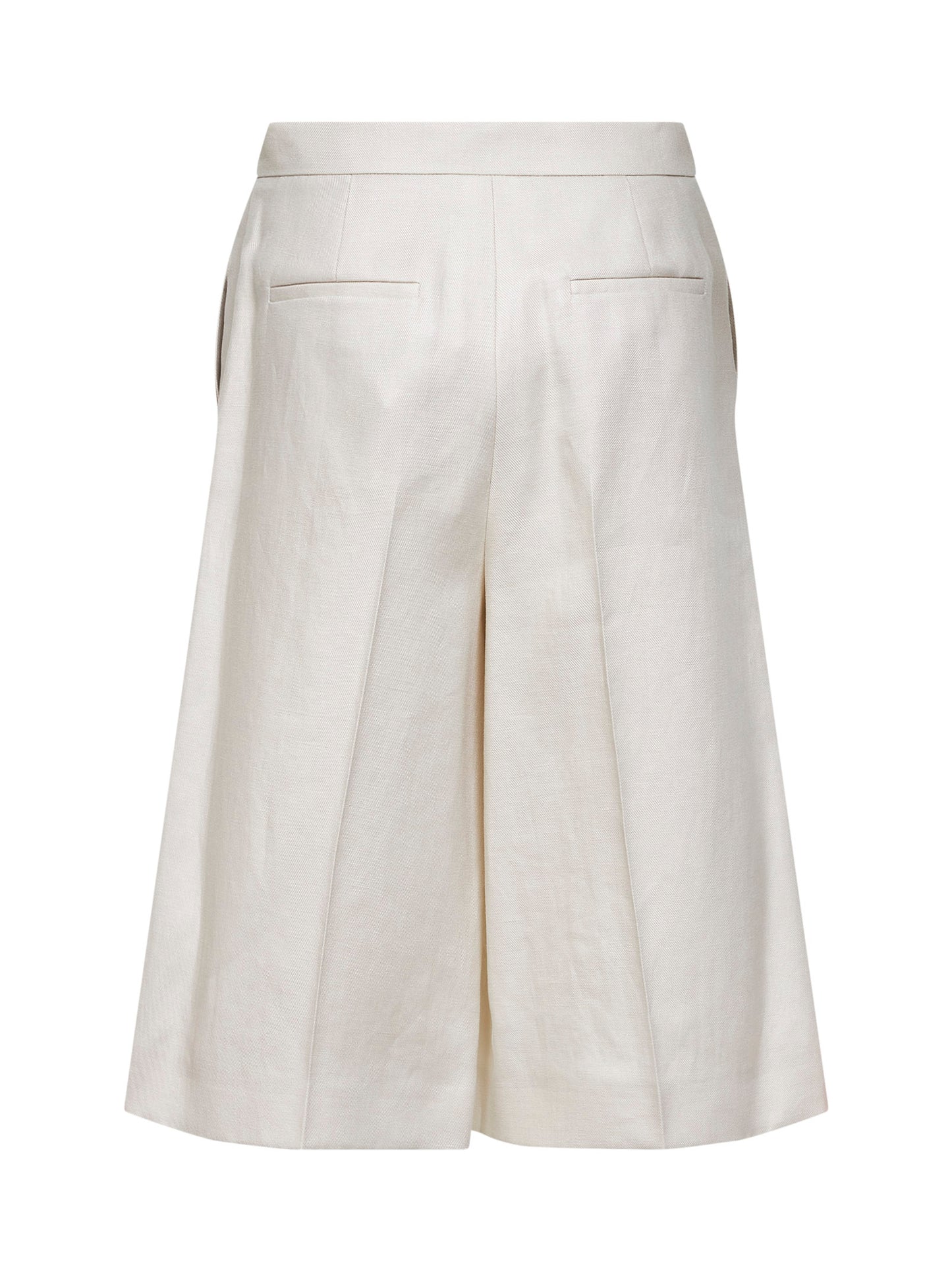 Bermuda MXMKAKI in diagonale di lino beige