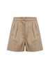 Shorts MXMTABACCO in raso di cotone stretch verde kaki