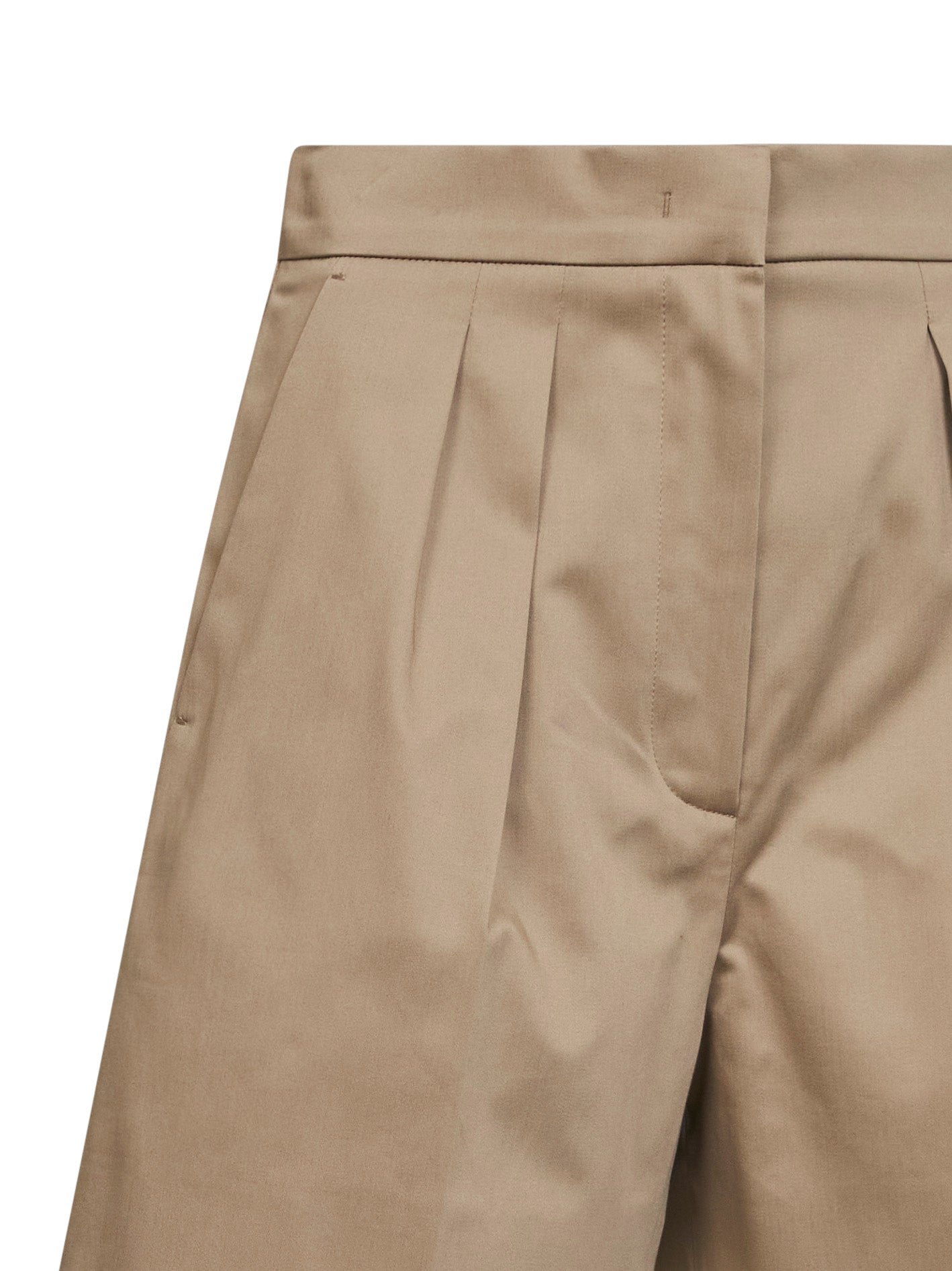 Shorts MXMTABACCO in raso di cotone stretch verde kaki