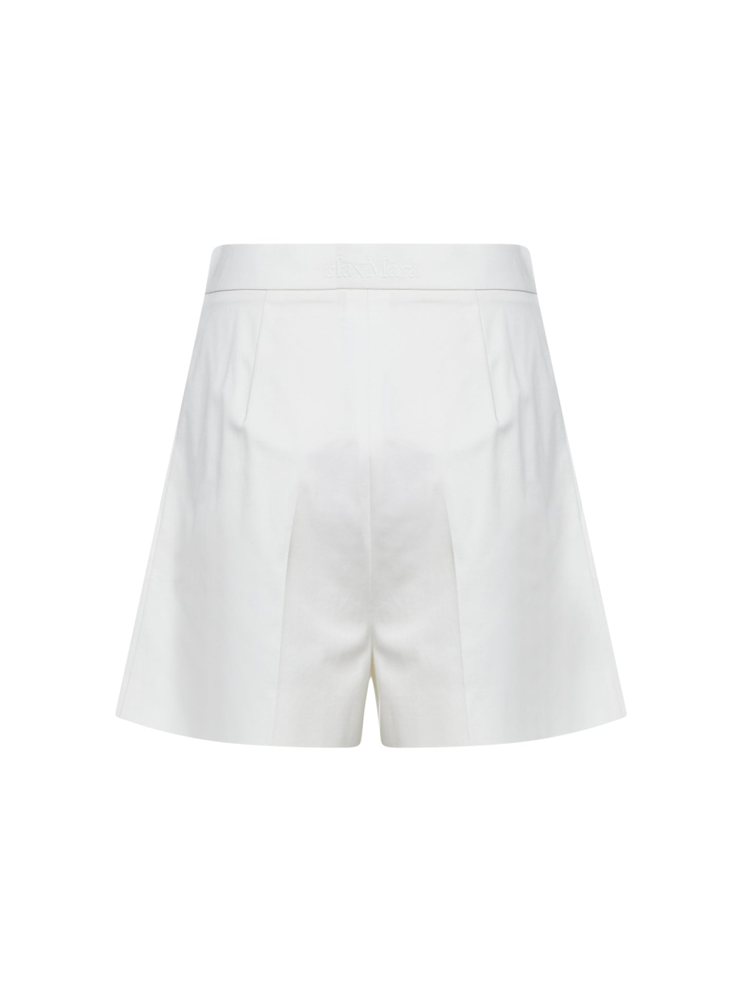 Shorts MXMTABACCO in raso di cotone stretch bianco