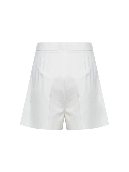 Shorts MXMTABACCO in raso di cotone stretch bianco