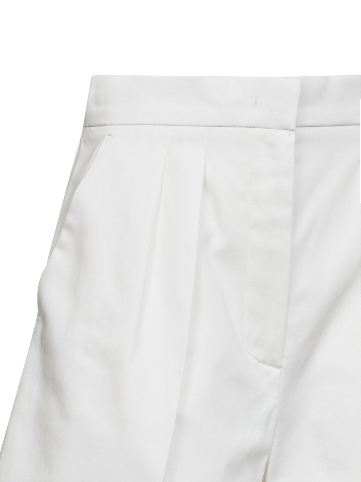 Shorts MXMTABACCO in raso di cotone stretch bianco