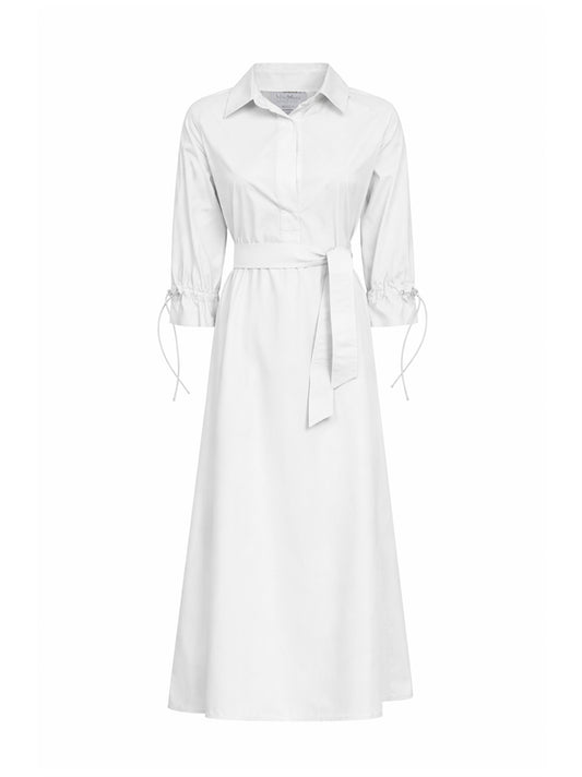 White cotton poplin MXMMIRTO oversized dress