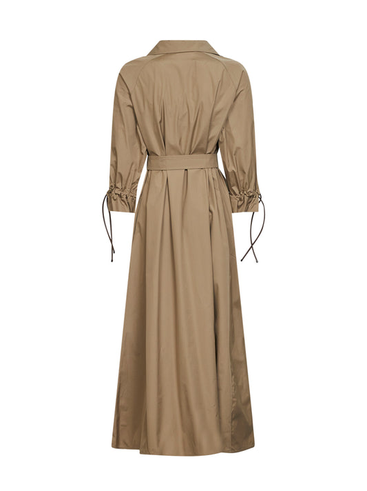 Khaki green cotton poplin MXMMIRTO oversized dress