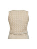 Gilet MXMCALIBRI in lino e maglia a trecce beige