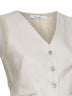 Gilet MXMCALIBRI in lino e maglia a trecce beige