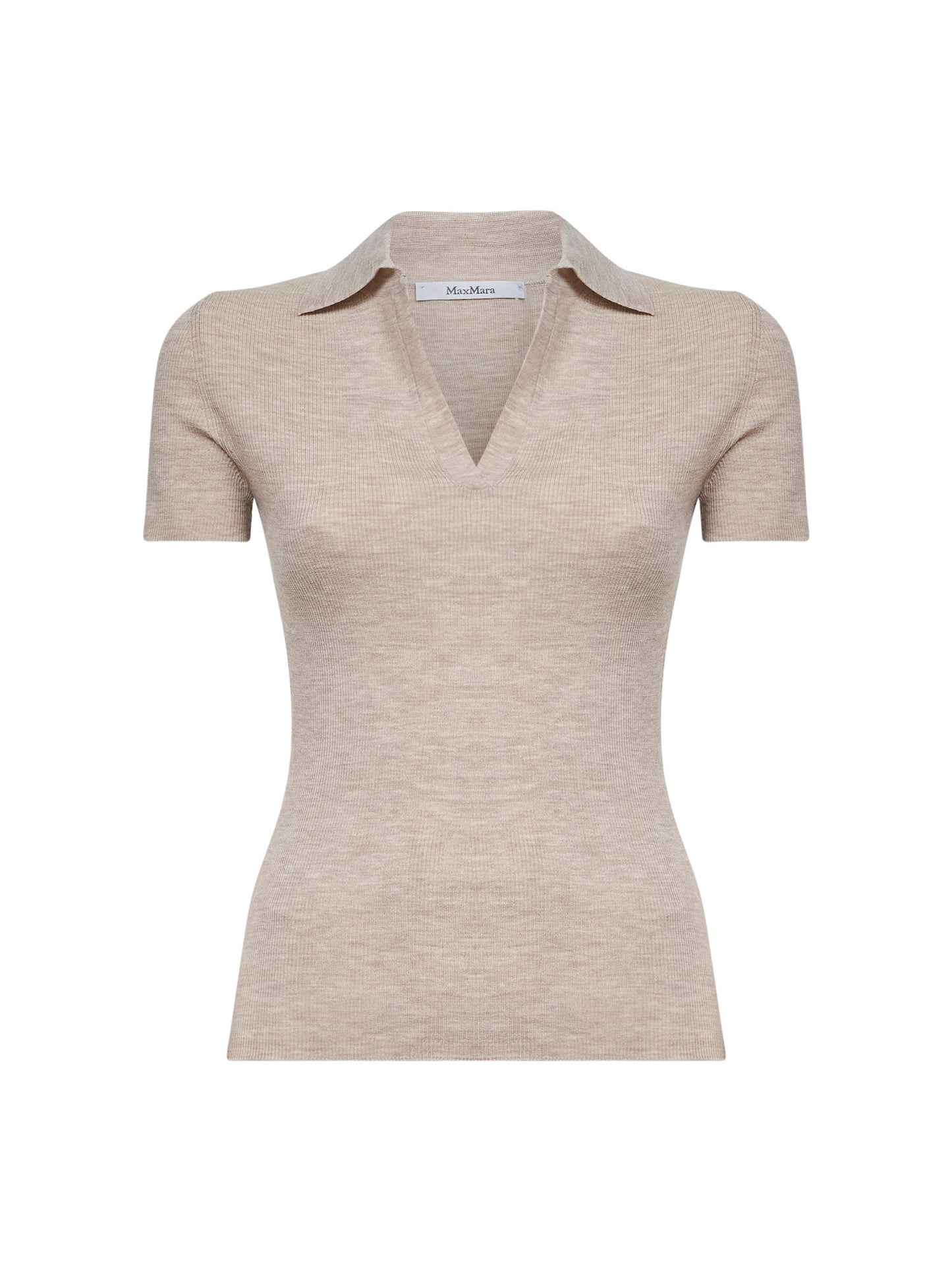 Powder ribbed wool MXMALBERO polo shirt