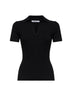 Black ribbed wool MXMALBERO polo shirt<BR/>