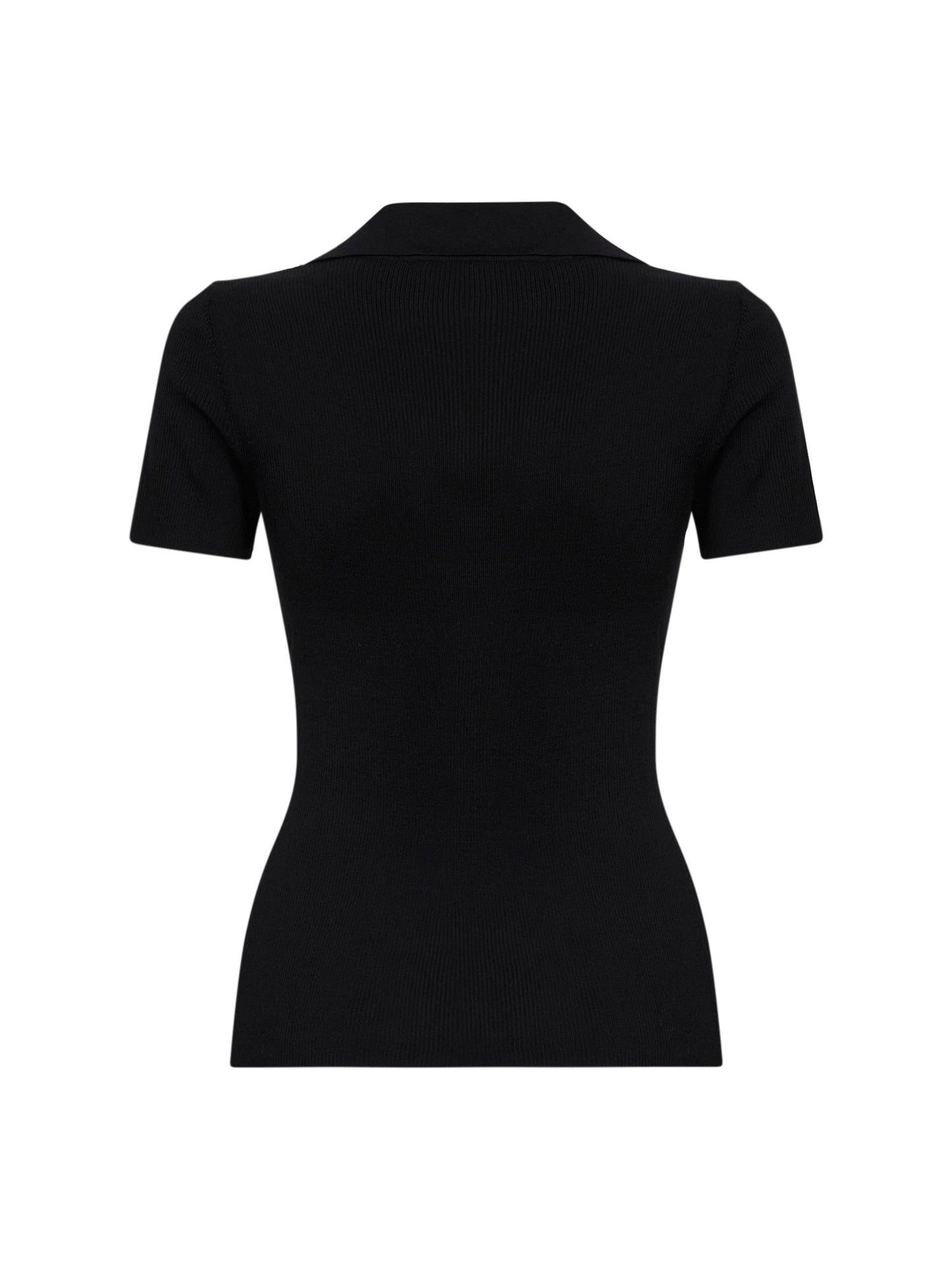 Black ribbed wool MXMALBERO polo shirt<BR/>