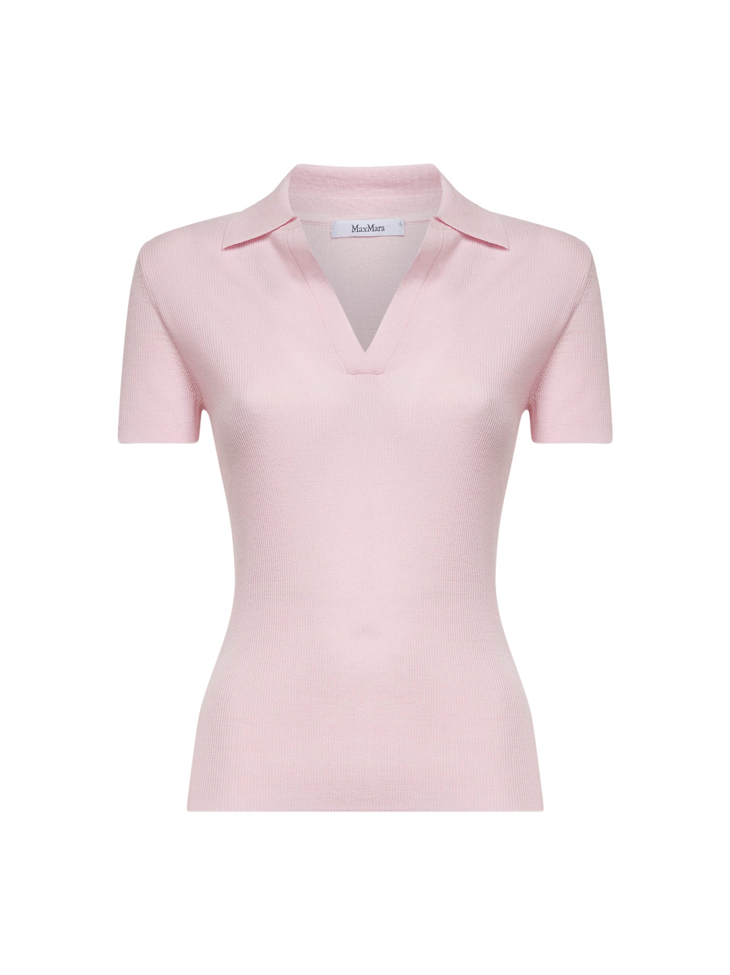 Pink ribbed wool MXMALBERO polo shirt