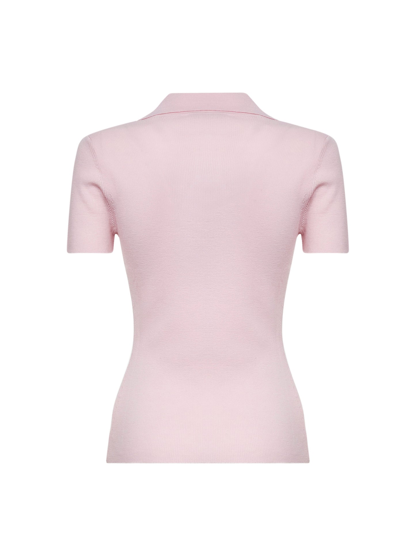 Pink ribbed wool MXMALBERO polo shirt