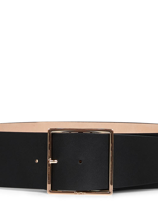 Black calf leather MXAGINNICO wide belt