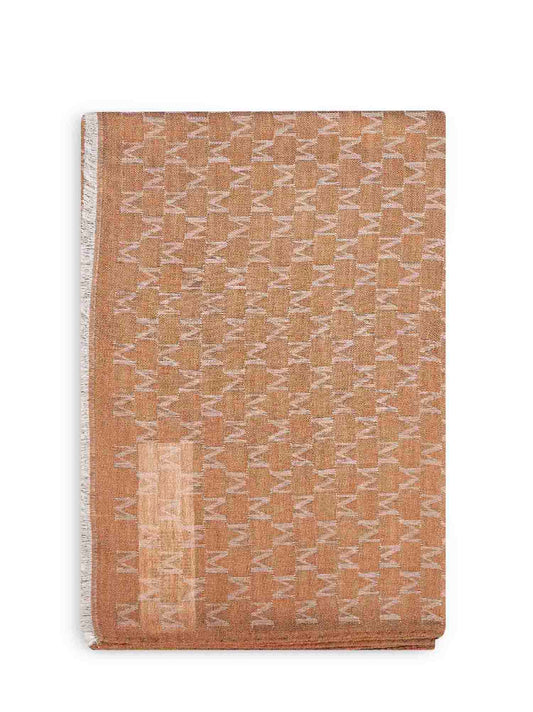Bronze M Monogram jacquard silk blend MXAPANIERE stole