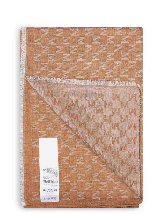 Bronze M Monogram jacquard silk blend MXAPANIERE stole