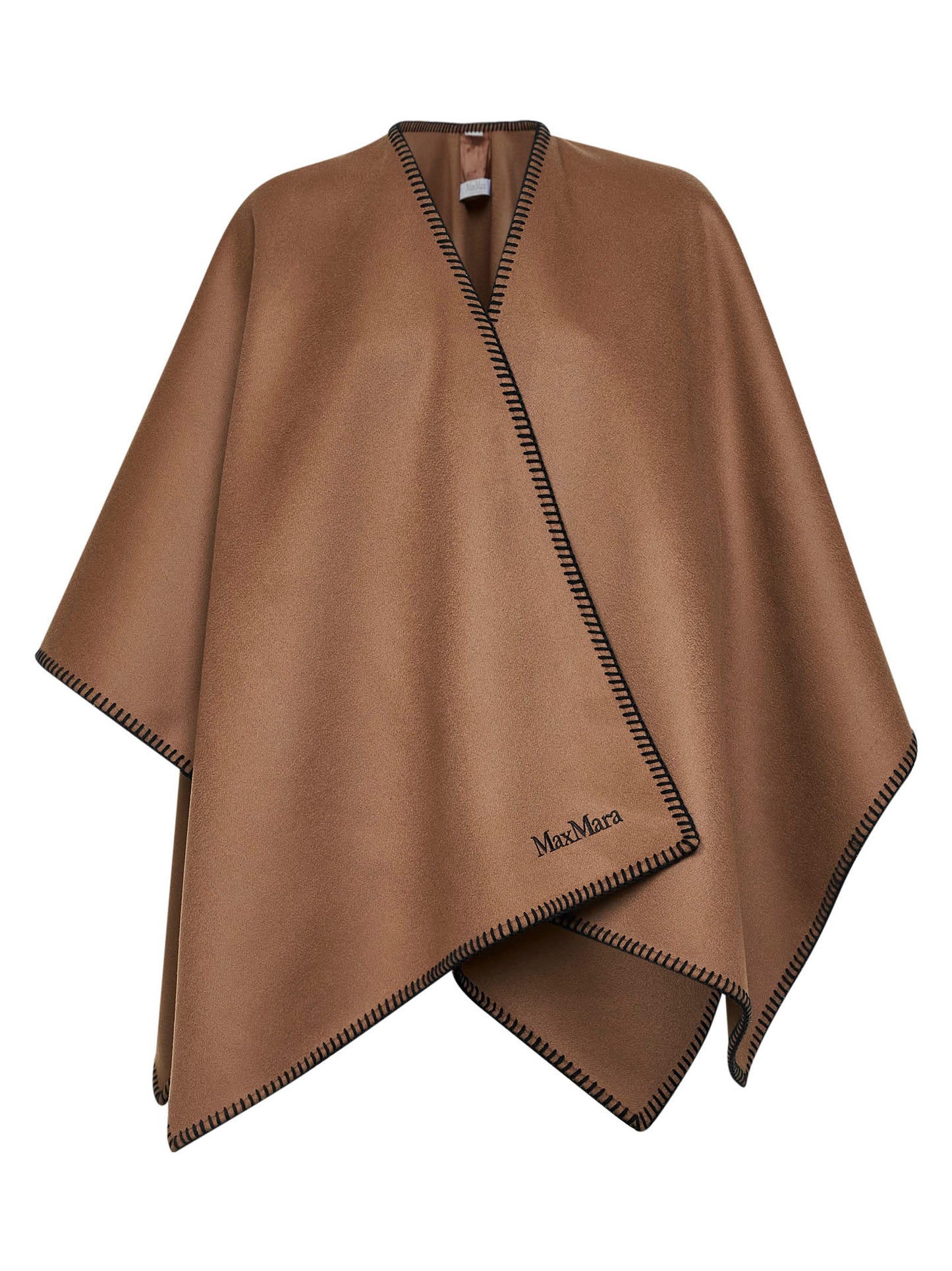 Brown wool MXACOLOMBA belted cape