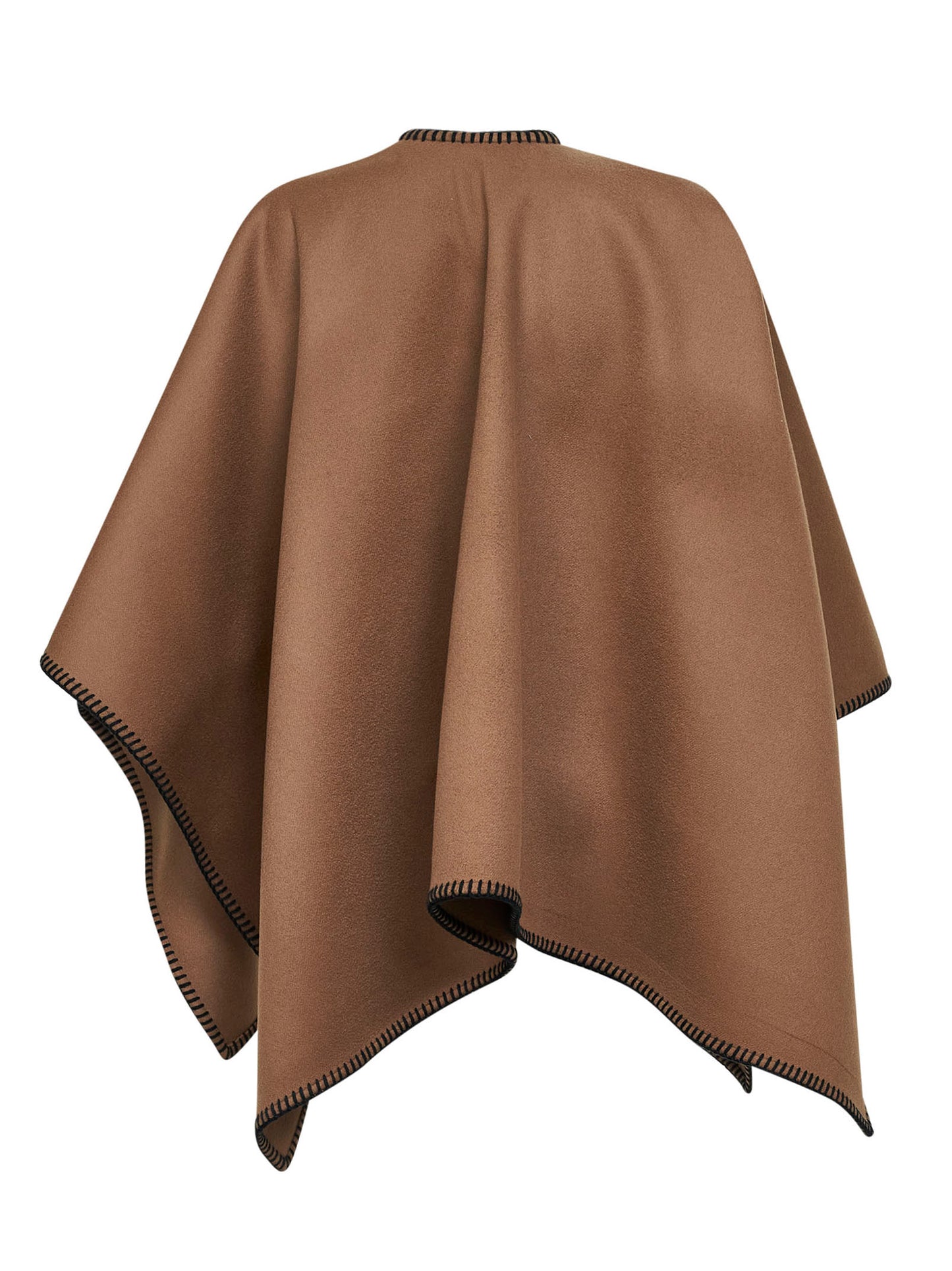Brown wool MXACOLOMBA belted cape