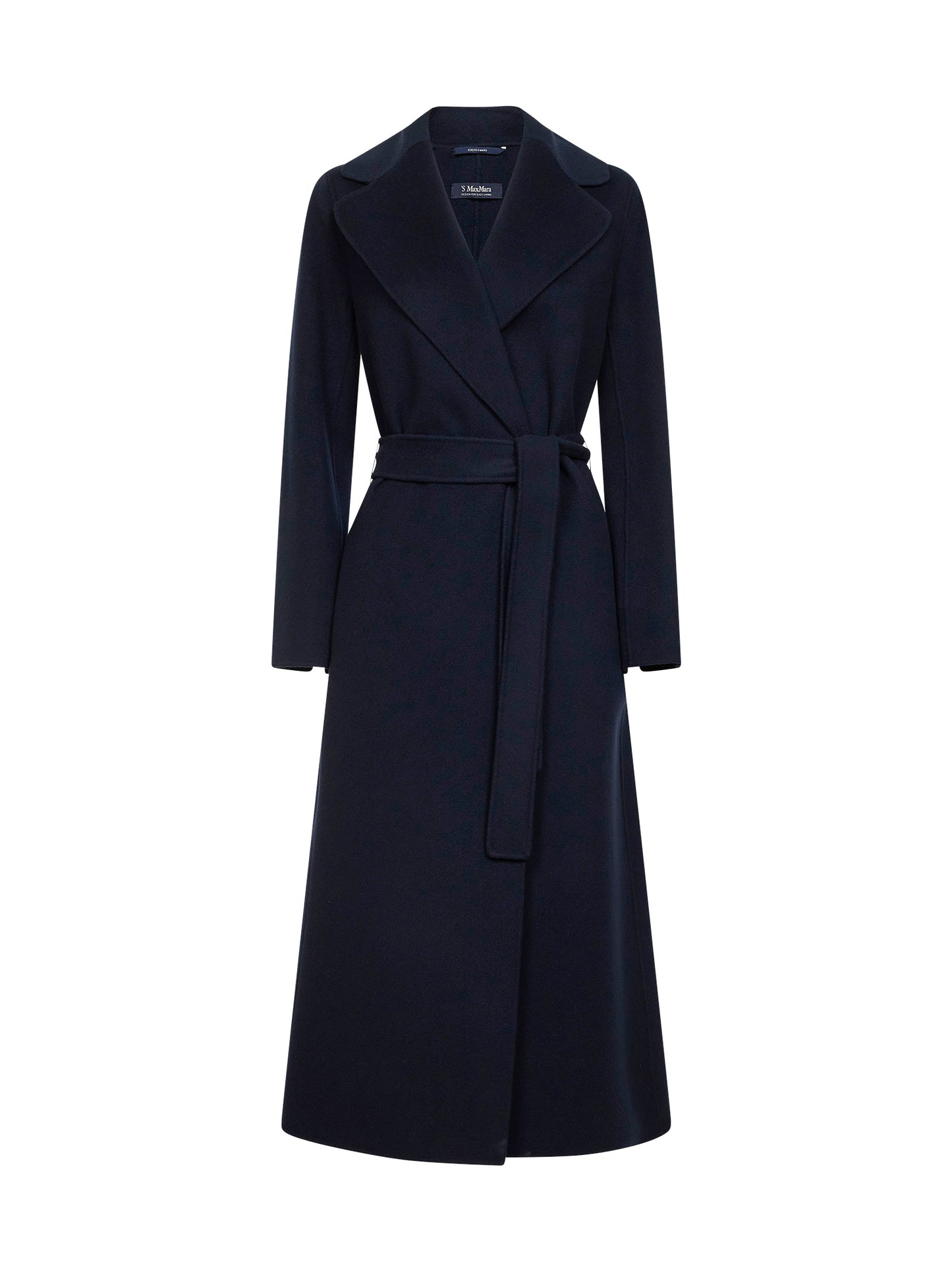 Cappotto lungo a vestaglia POLDO blu notte