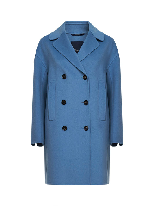 Cappotto midi doppiopetto SMMEDEN azzurro