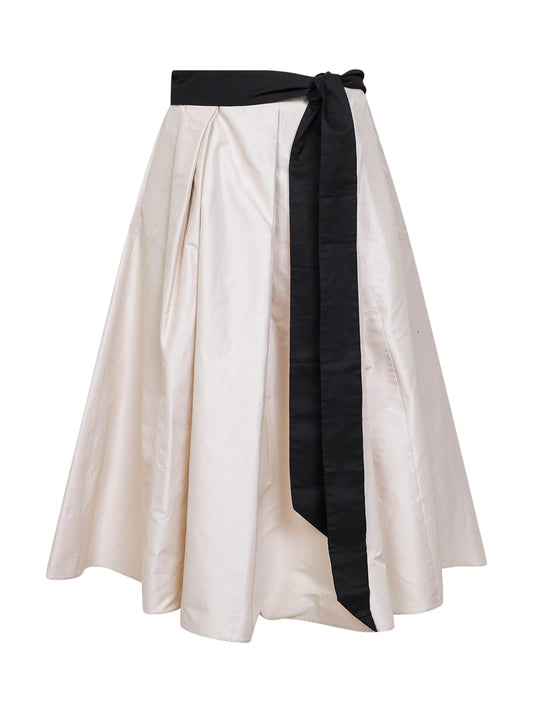 Natural taffeta SMMBASCHI midi full skirt