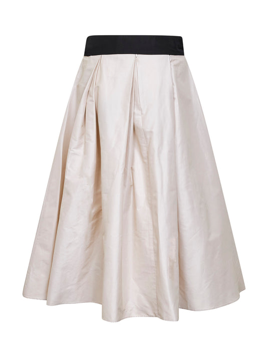 Natural taffeta SMMBASCHI midi full skirt