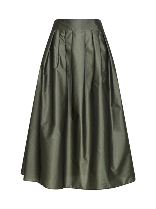 Sage green organza SMMEFFETTO pleated skirt