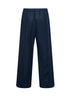 Pantaloni dritti SMMAMEDEA in stuoia di lino pesante blu notte<BR/>