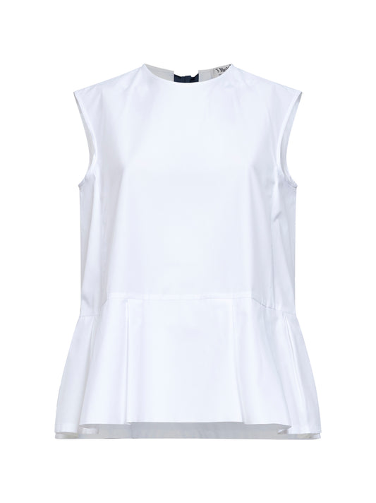 White poplin SMMBRAVA sleeveless top