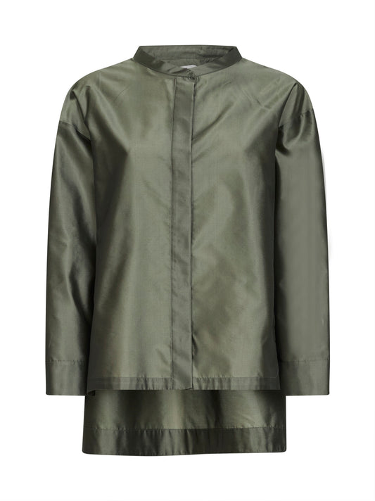 Camicia over SMMRACCONTO in organza verde salvia