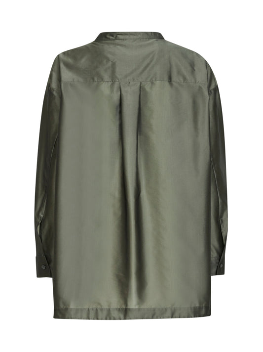 Camicia over SMMRACCONTO in organza verde salvia