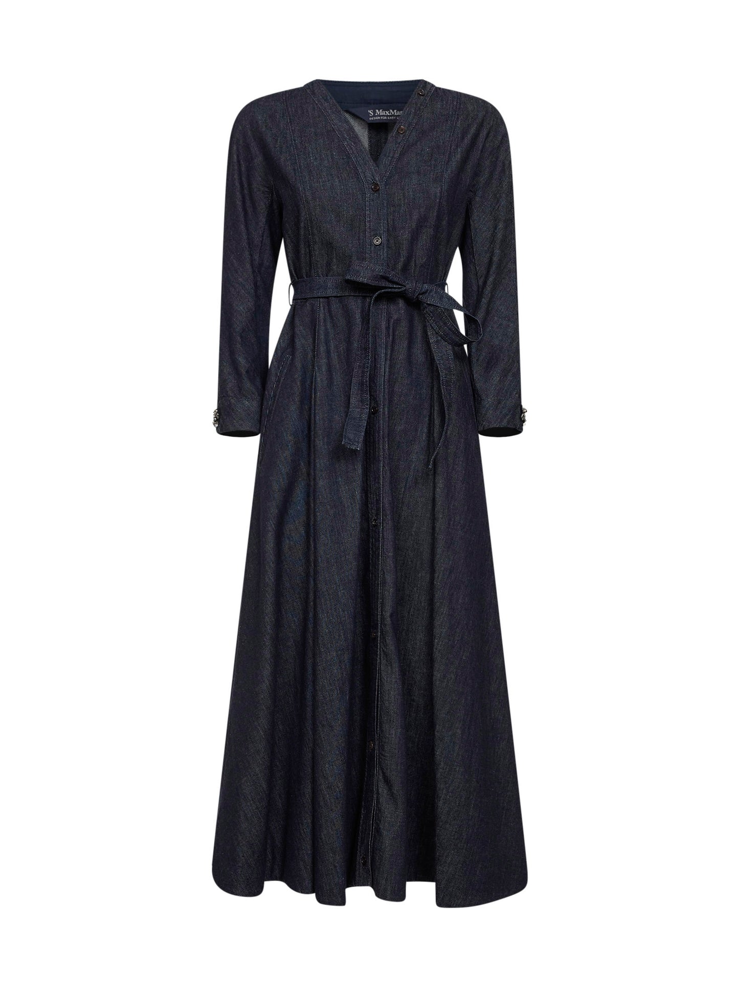 Abito lungo con cintura SMMAMBRA blu marino