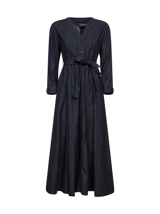 Abito lungo con cintura SMMAMBRA blu marino