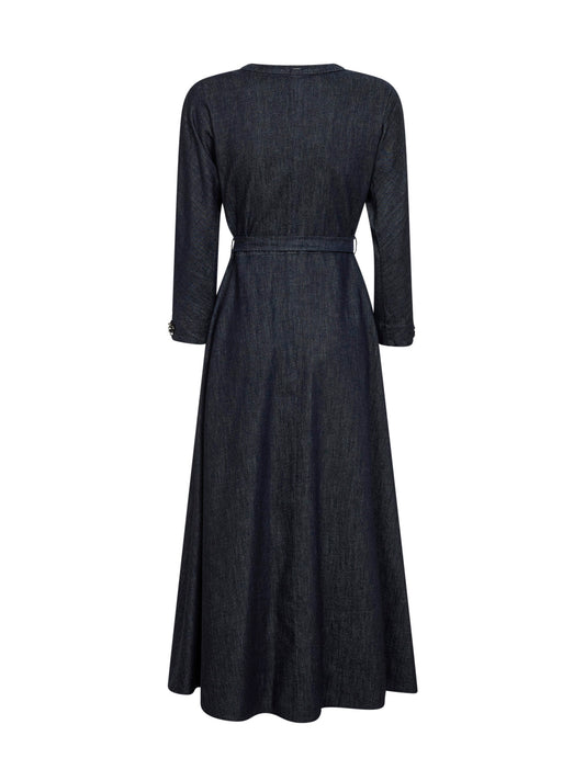 Abito lungo con cintura SMMAMBRA blu marino