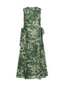 Abito SMMALIBI in tela ramiè stampata verde