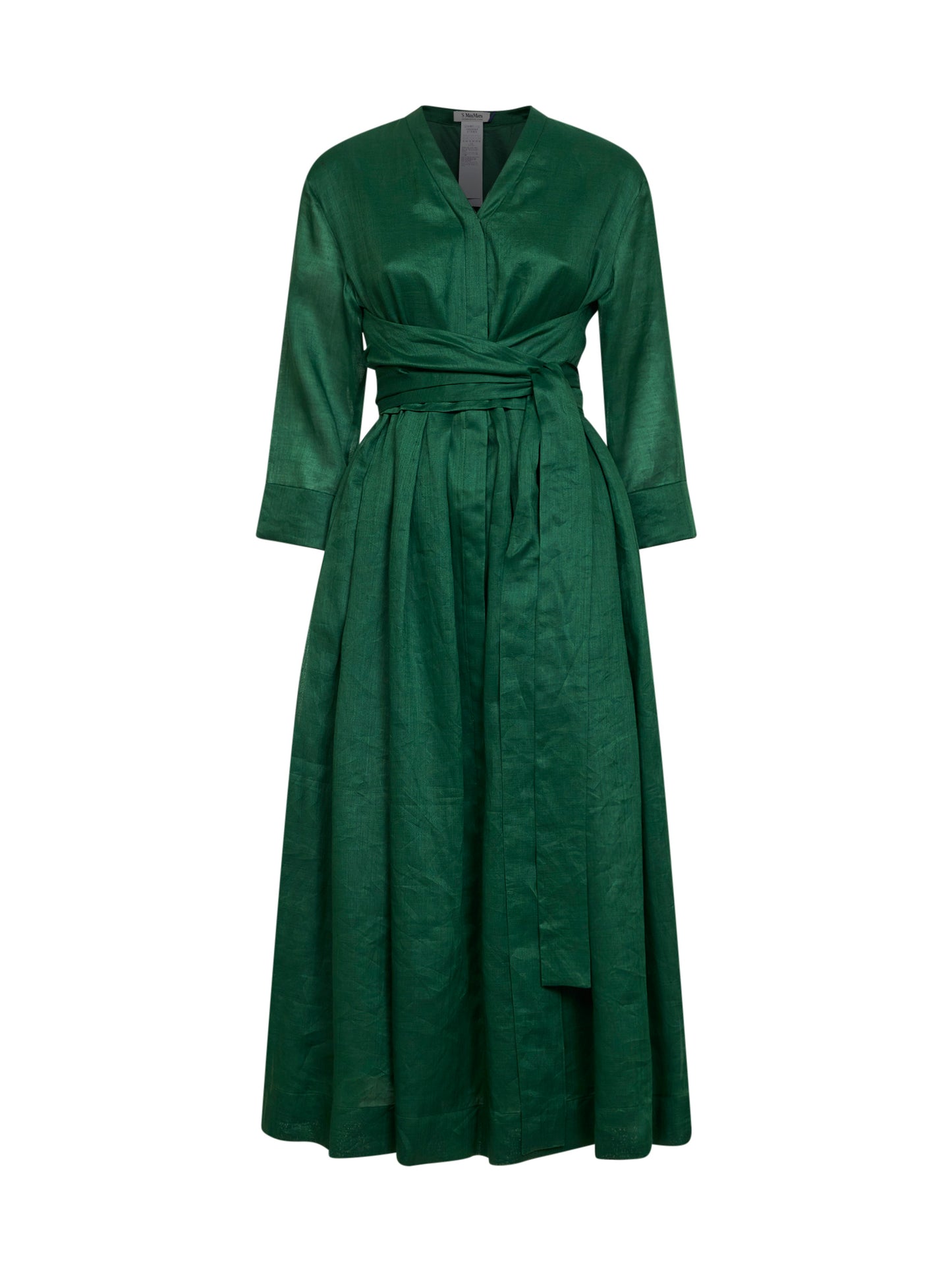 Abito chemisier SMMCAMILLA in tela ramiè verde