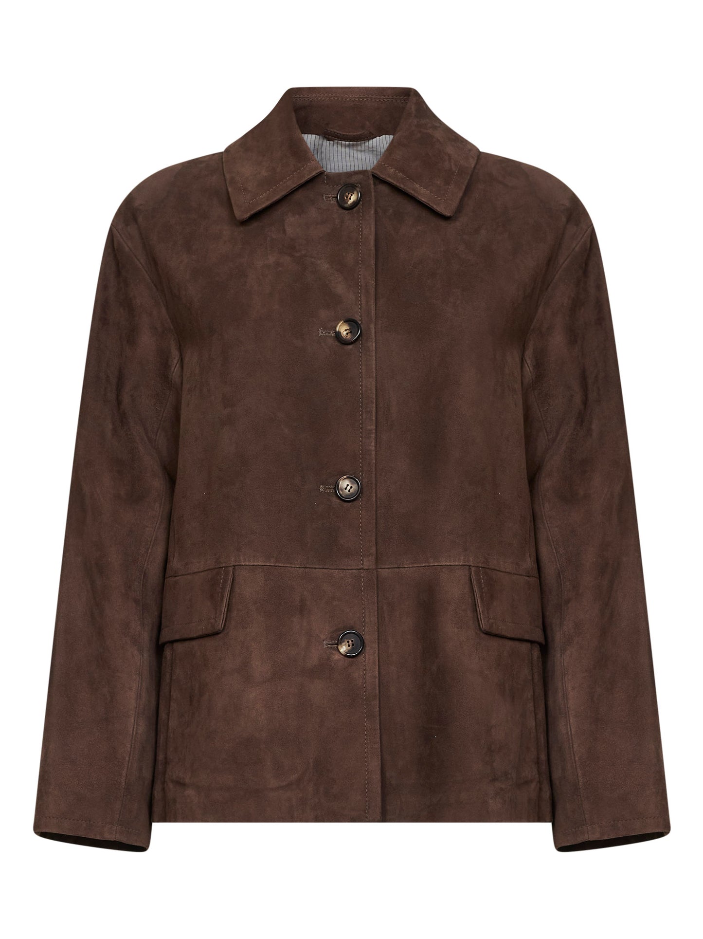 Giacca SMMCHARME in pelle scamosciata marrone