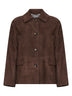 Giacca SMMCHARME in pelle scamosciata marrone