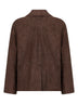 Giacca SMMCHARME in pelle scamosciata marrone