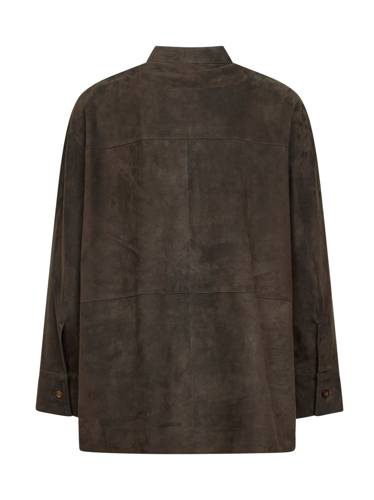 Giacca midi SMMELODIA in pelle scamosciata verde