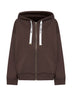 Felpa con zip e cappuccio SMMJOUR in jersey cioccolato