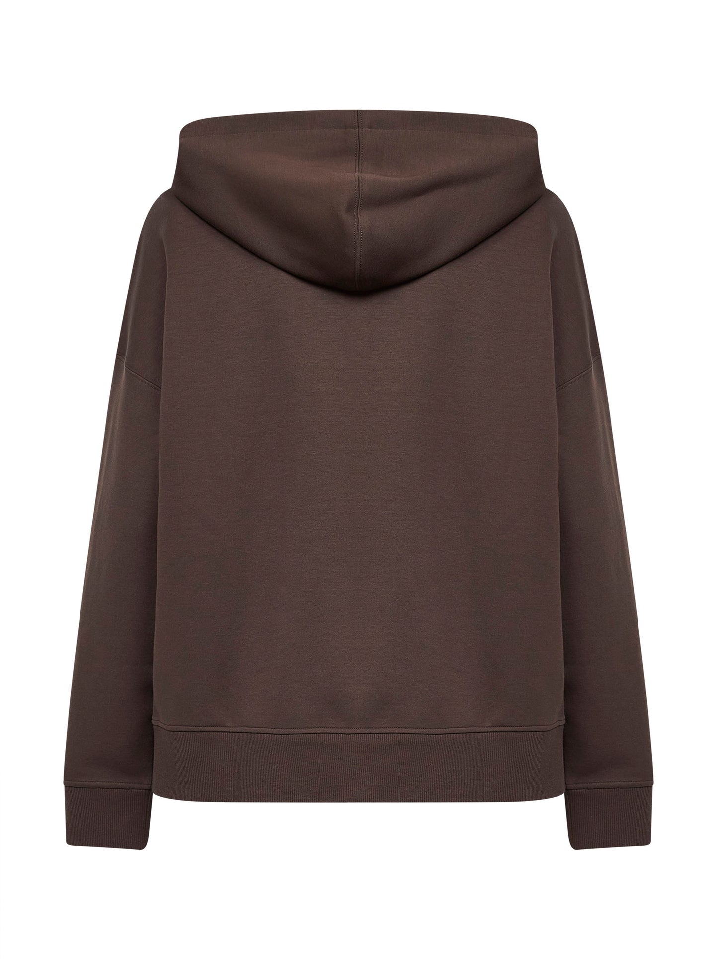 Felpa con zip e cappuccio SMMJOUR in jersey cioccolato