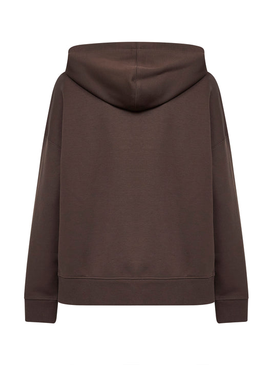 Felpa con zip e cappuccio SMMJOUR in jersey cioccolato