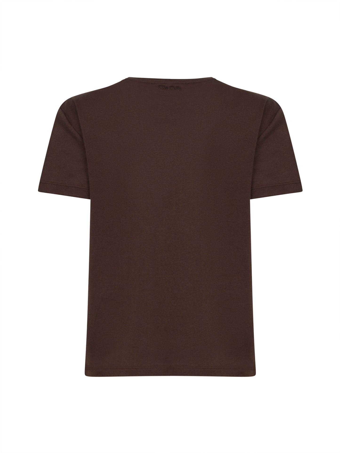 Dark brown jersey SMMBELLA embroidered T-shirt