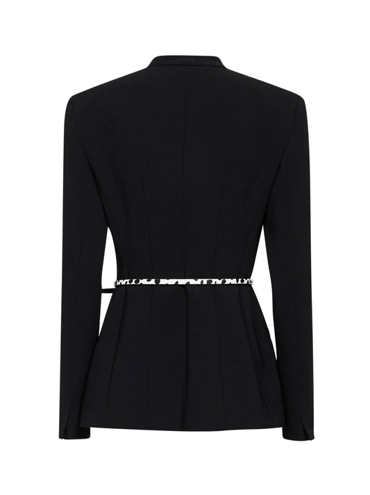 Giacca con cintura MSTQUINOA in cady nero