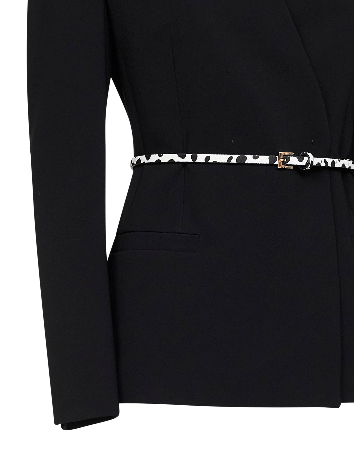 Giacca con cintura MSTQUINOA in cady nero